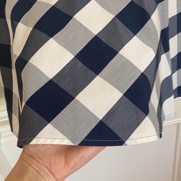 Anthropologie navy  checked, sleeveless top - Picture 9 of 10